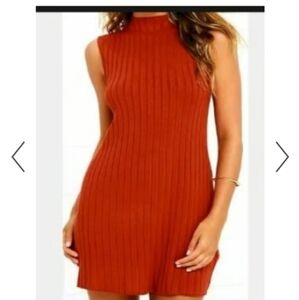 RVCA Women Dress Banked Rust Orange Sleeveless Size Medium